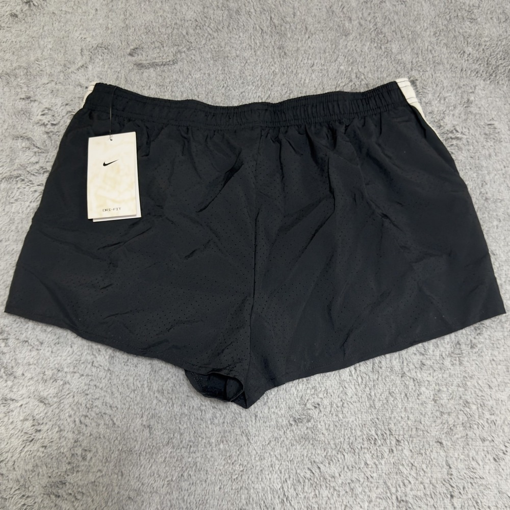 Nike Dri-FIT Running Shorts Men's L Black White Mesh Perforated NWT New - Picture 4 of 7